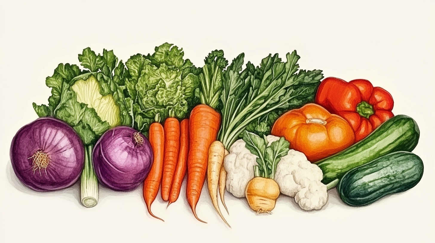 新鲜多彩蔬菜组合