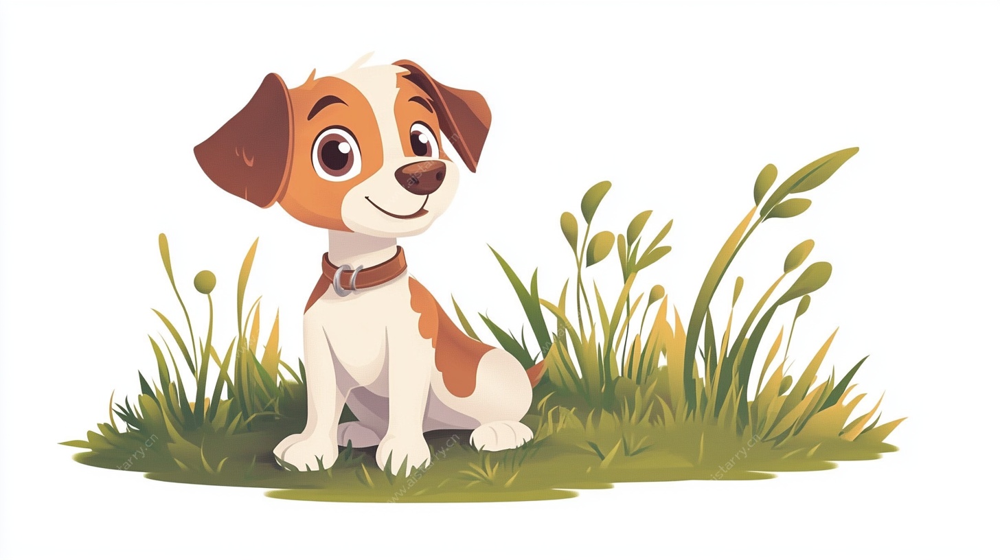 草地上的可爱小狗