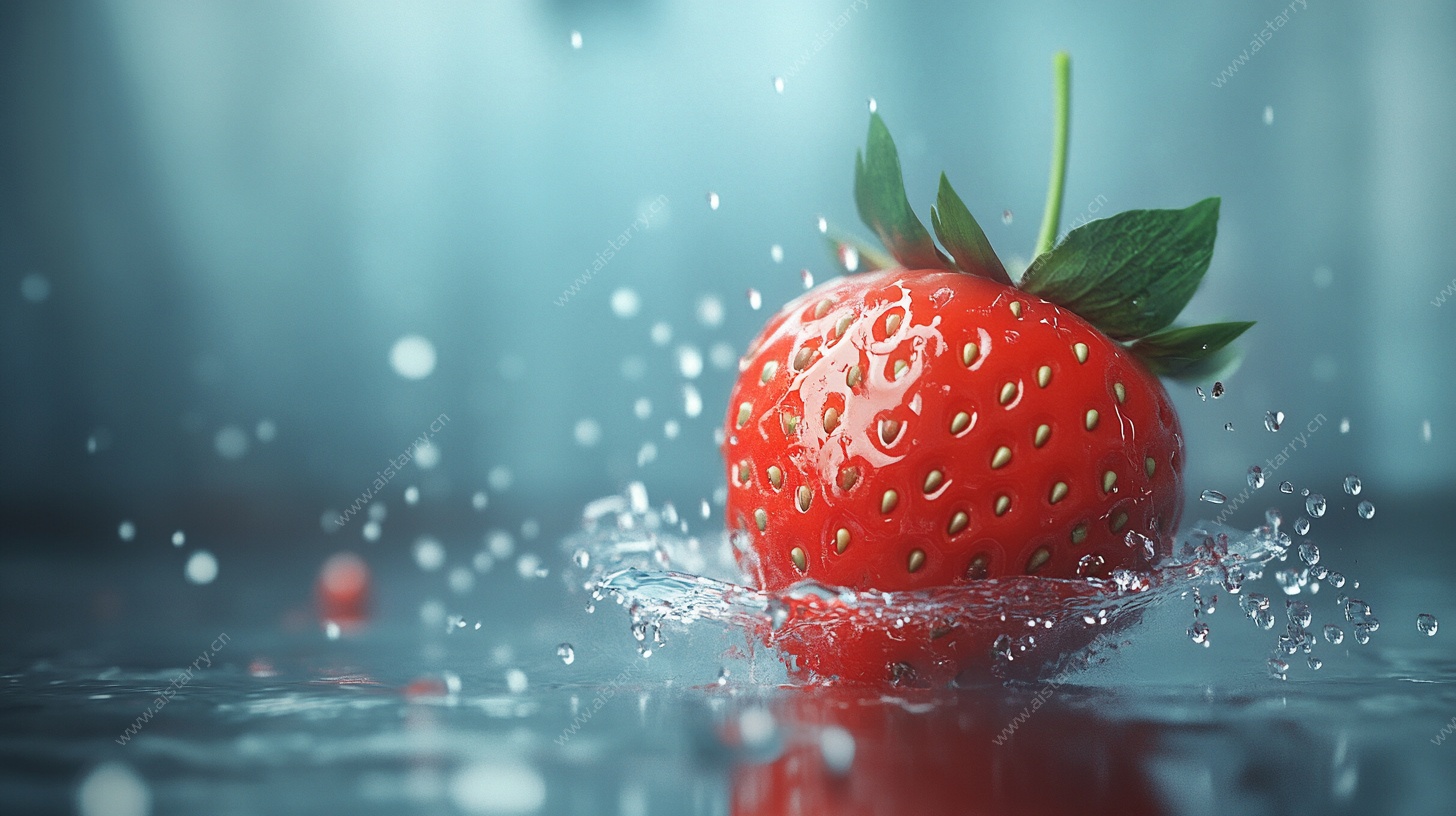 草莓入水瞬间