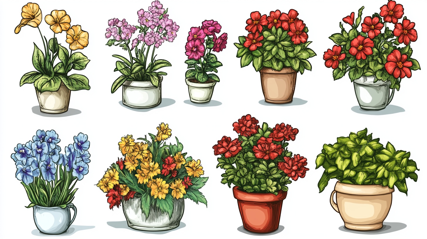 多彩盆栽插画集