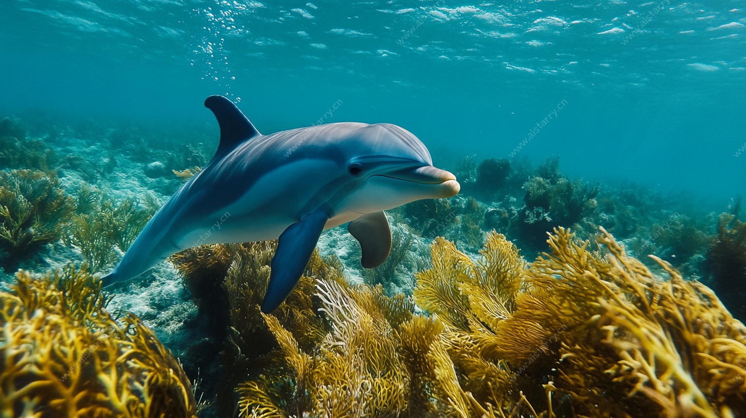 海底畅游的灵动海豚