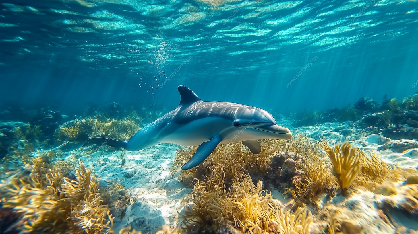 海底畅游的灵动海豚