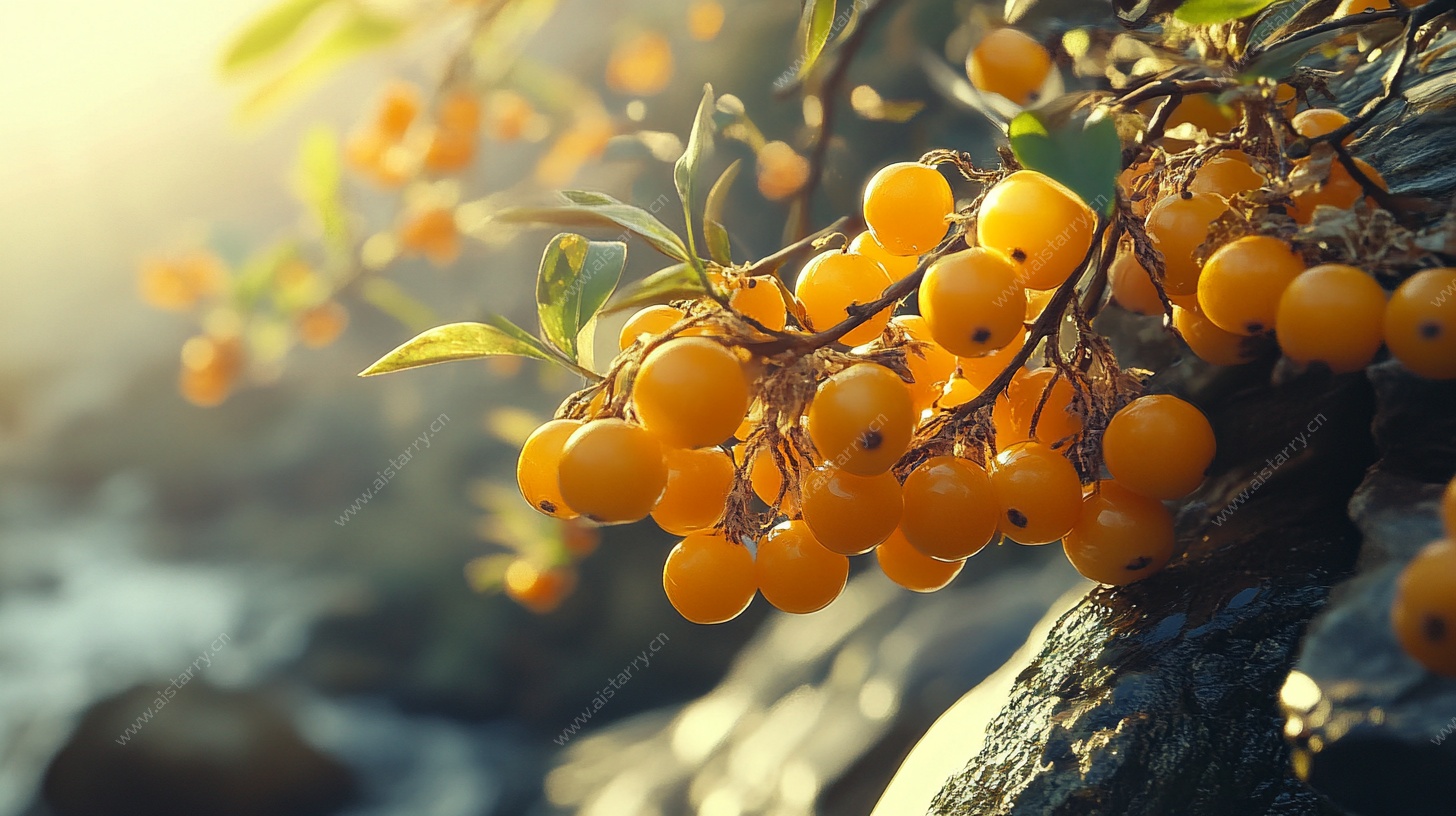 阳光下的沙棘果