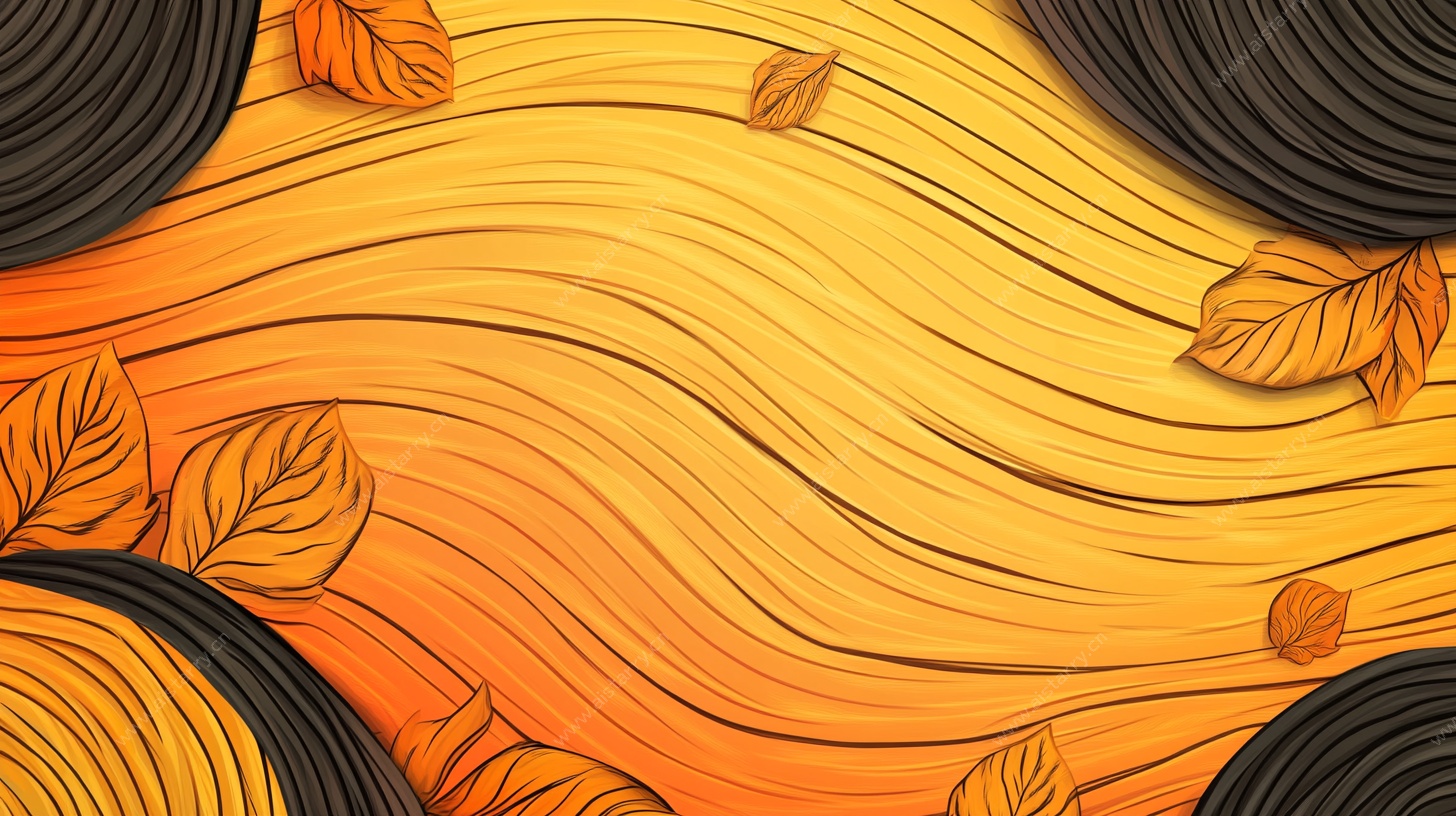 秋日波浪叶景图