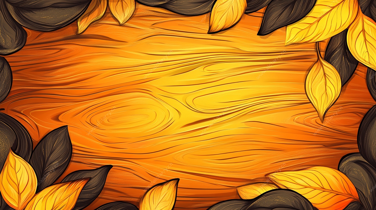 秋意木质边框背景图