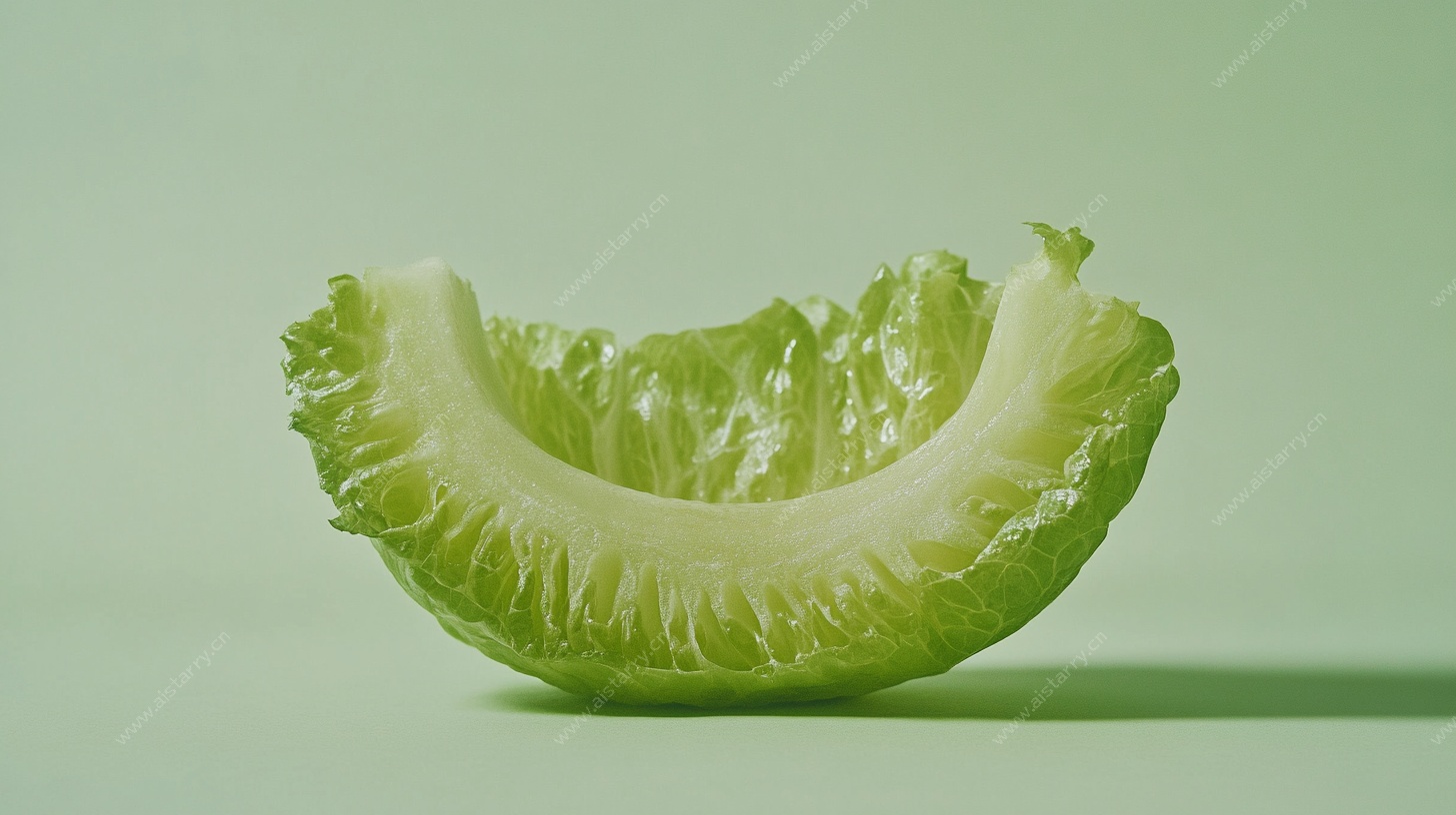 半片生菜的清新静物照