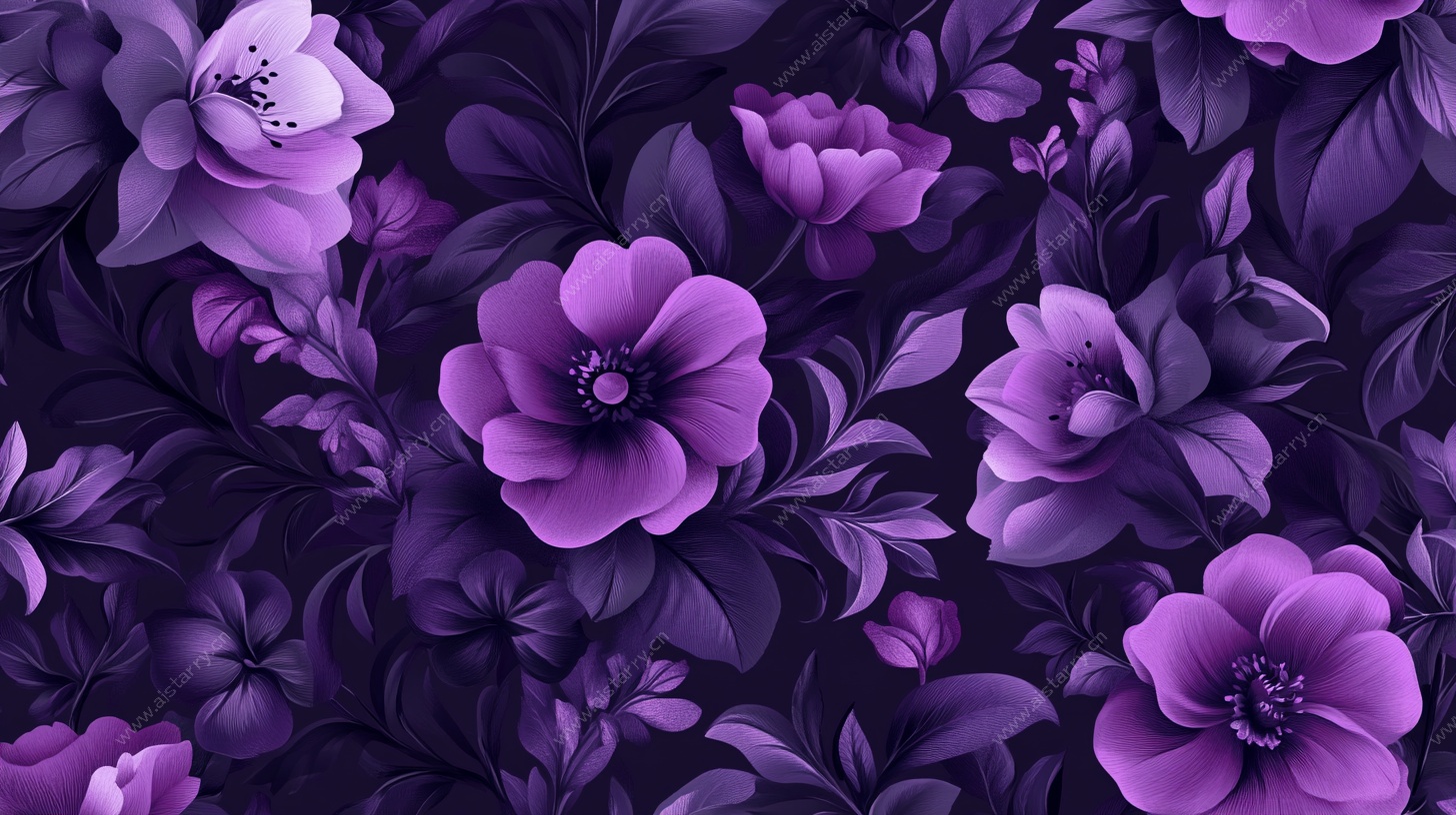 紫韵繁花无缝花卉图案