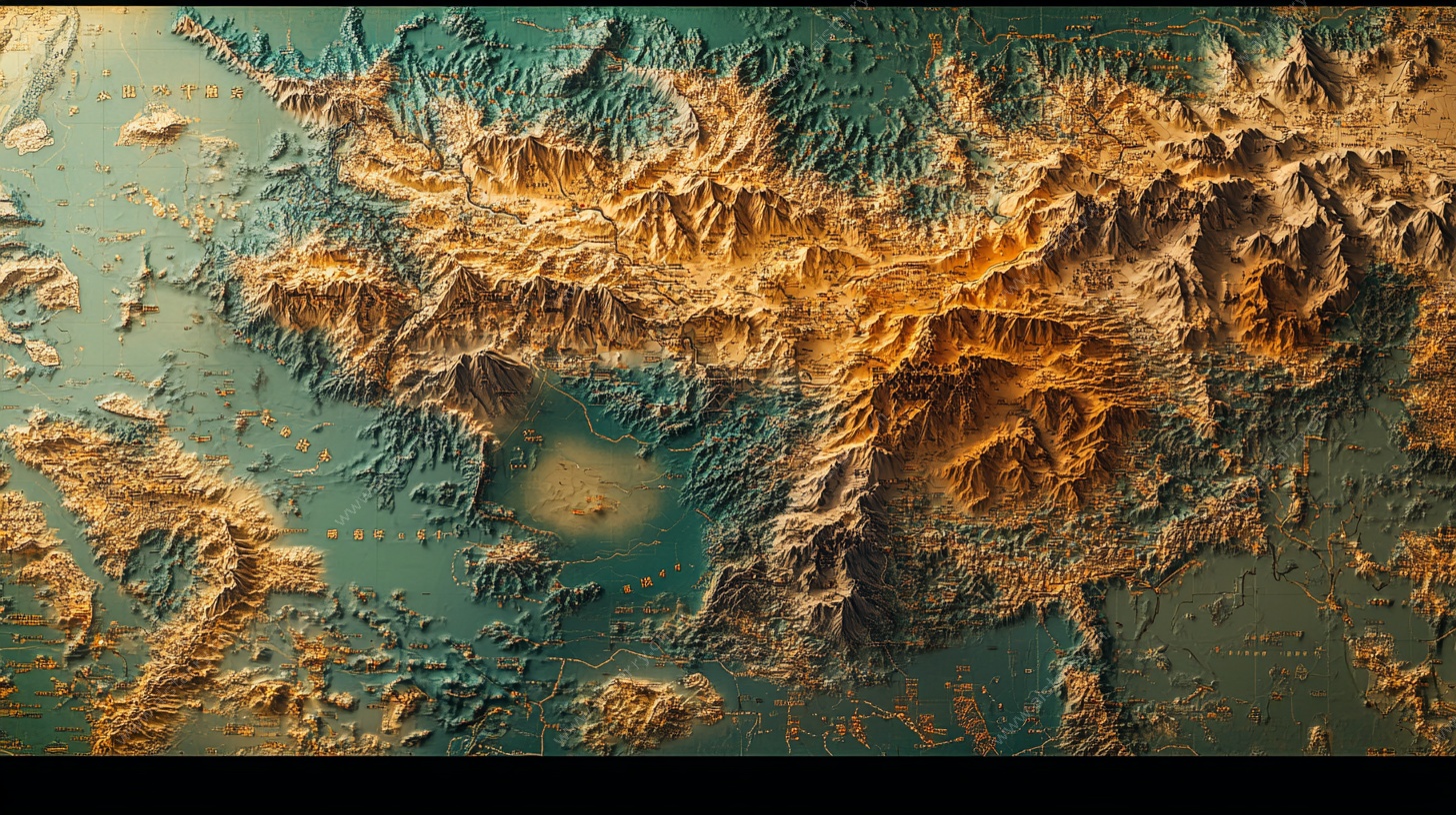 火星地貌地形图展示