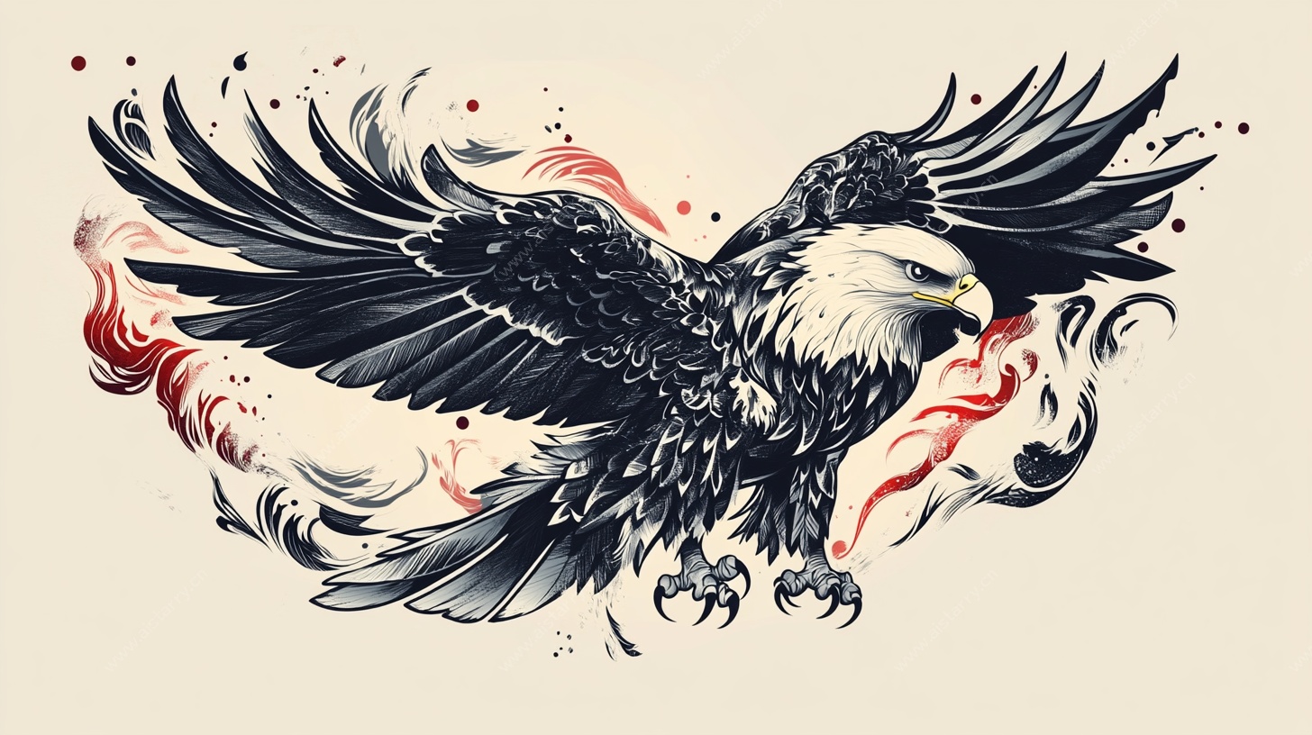 展翅雄鹰艺术插画