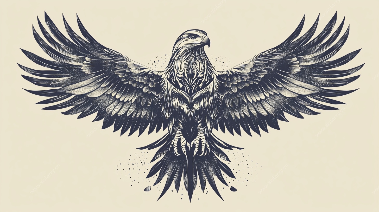 展翅雄鹰图案设计