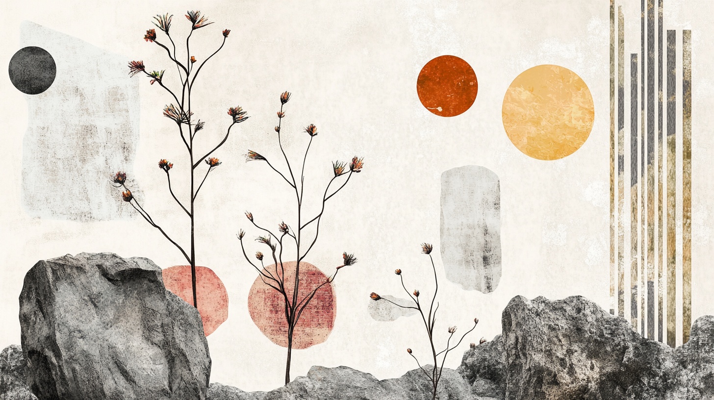 抽象自然风景插画