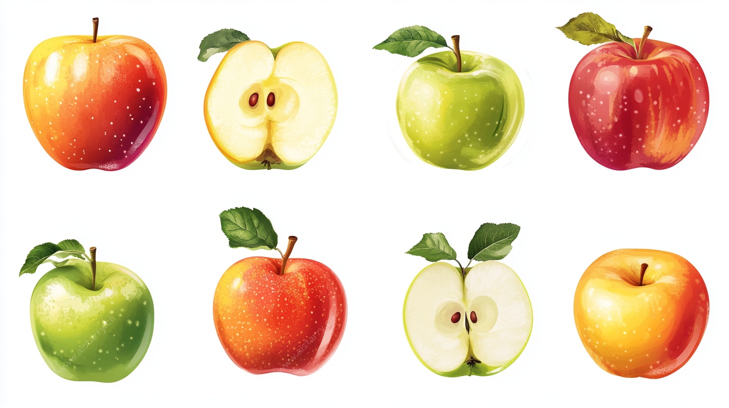多彩苹果插画集合