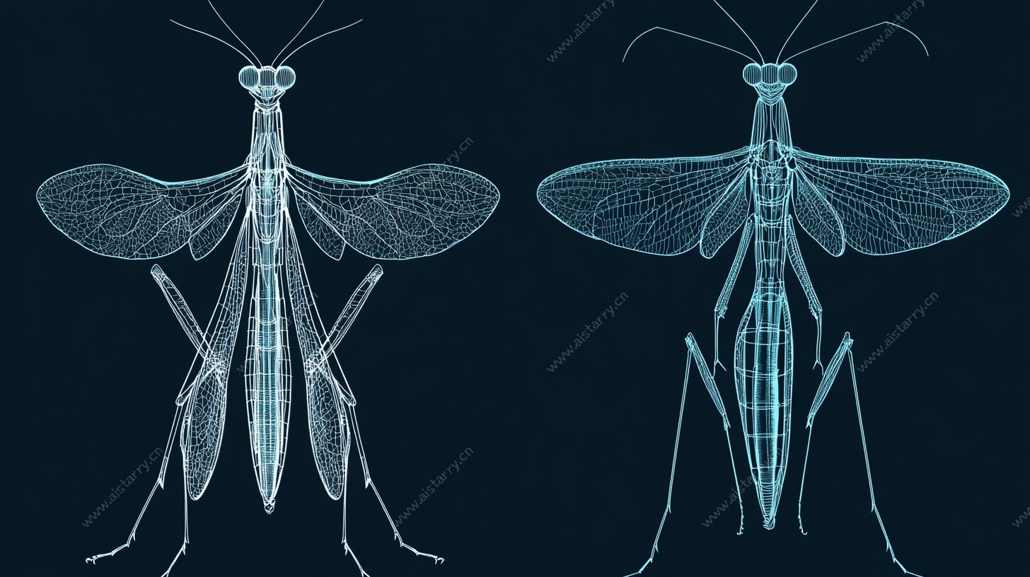 3D立体螳螂骨骼结构展示图