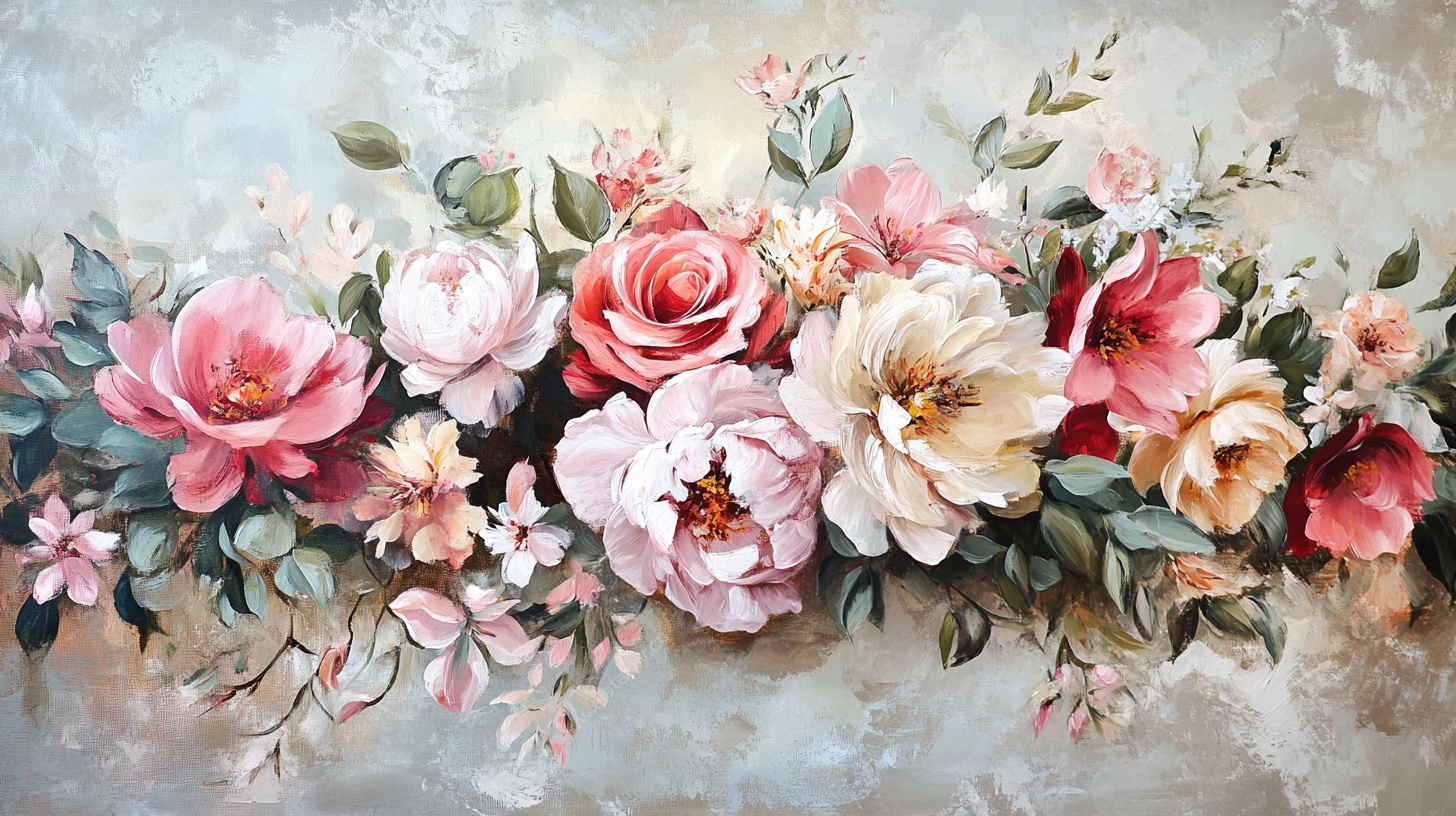 复古风花卉装饰画