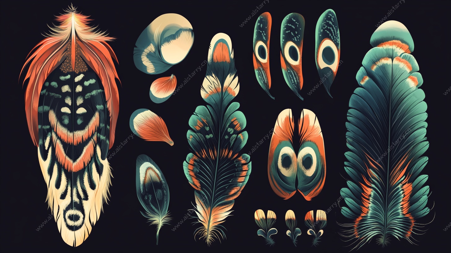 绚丽多彩羽毛图案集合