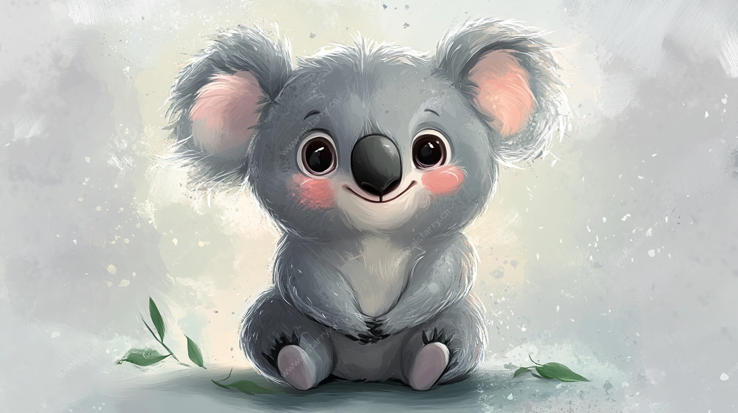 可爱考拉萌趣插画