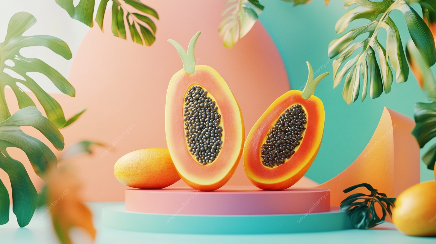 热带风情木瓜静物3D展示