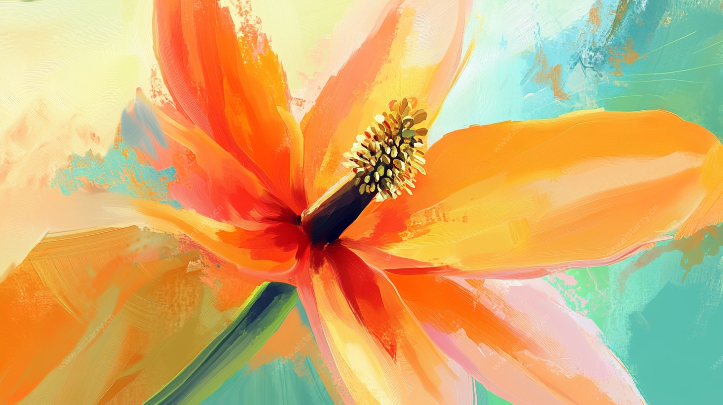 绚丽花卉抽象画