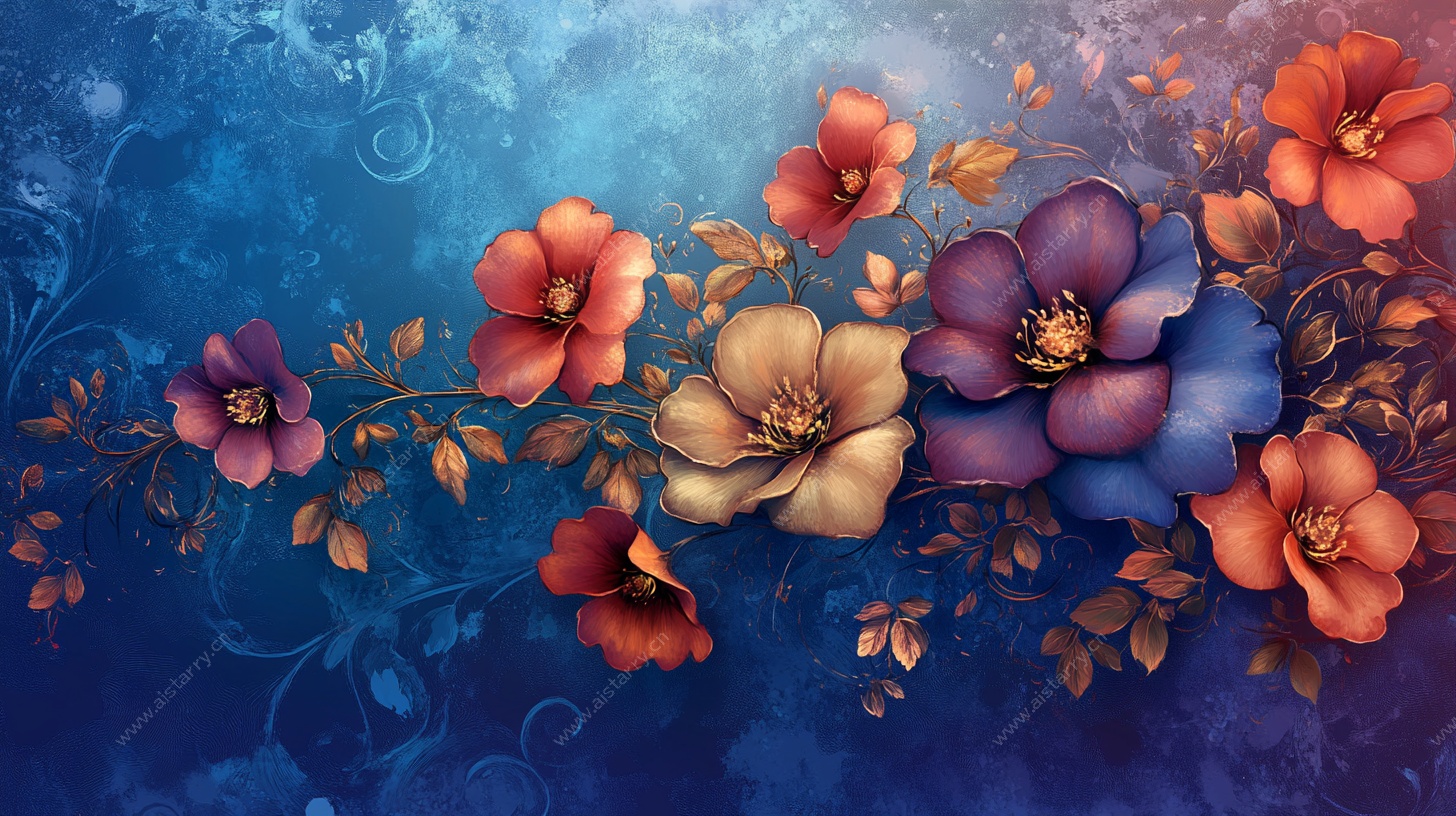 梦幻花卉背景图