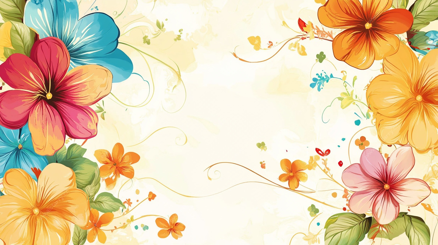 缤纷花卉边框背景图