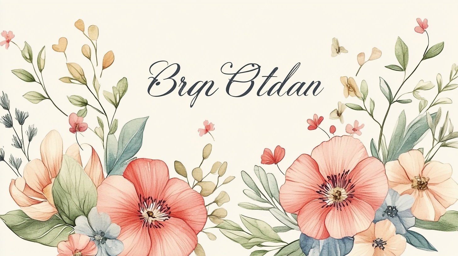 花卉环绕文字装饰插画