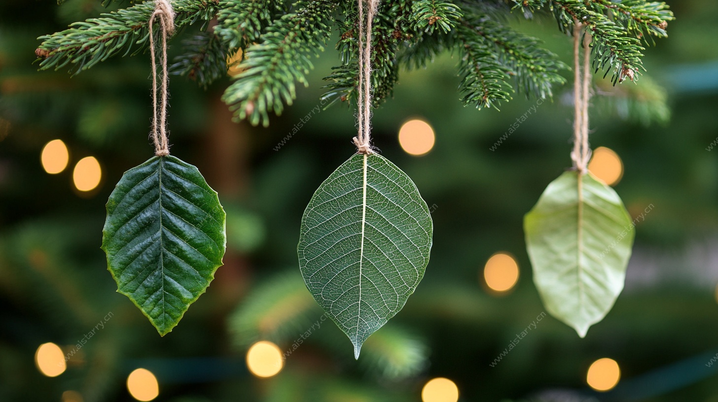 松枝上的叶片装饰挂件
