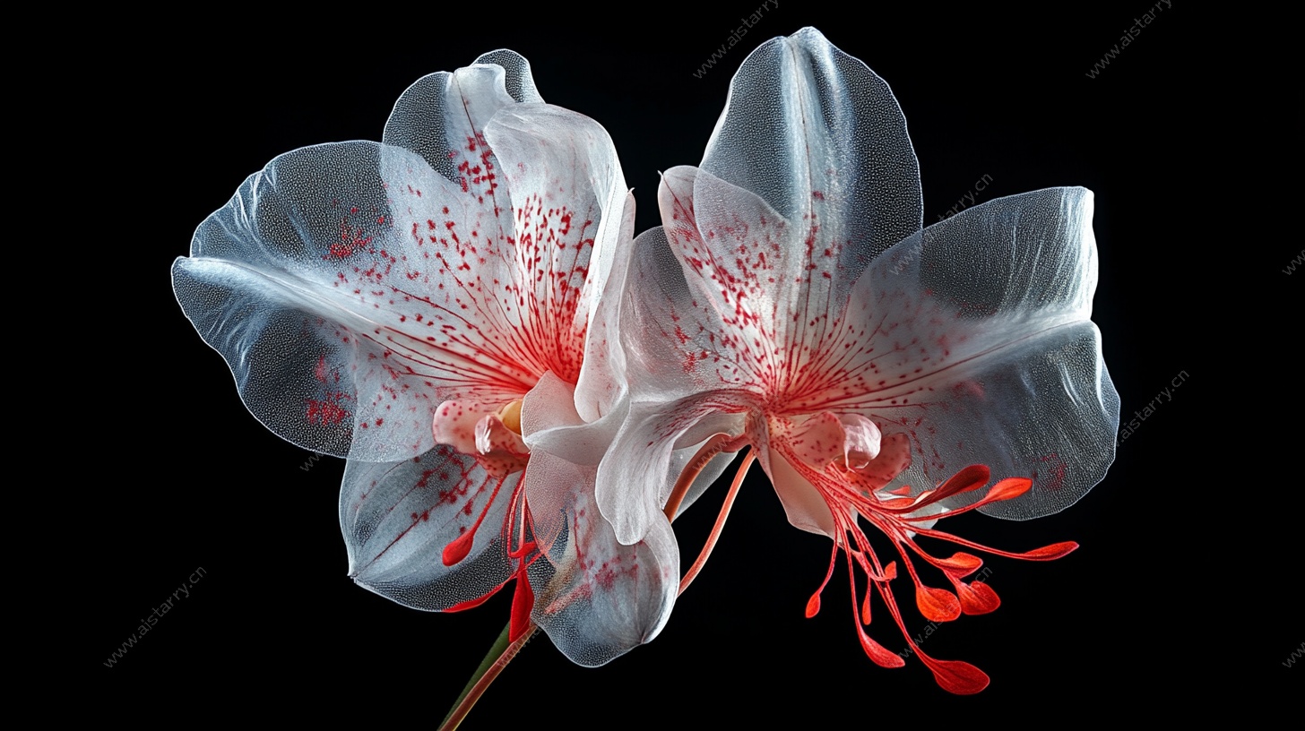 透明质感双生杜鹃花