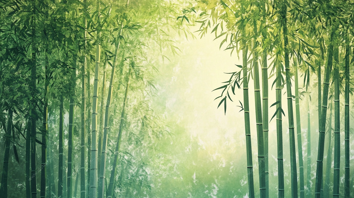 阳光竹林 静谧自然景象