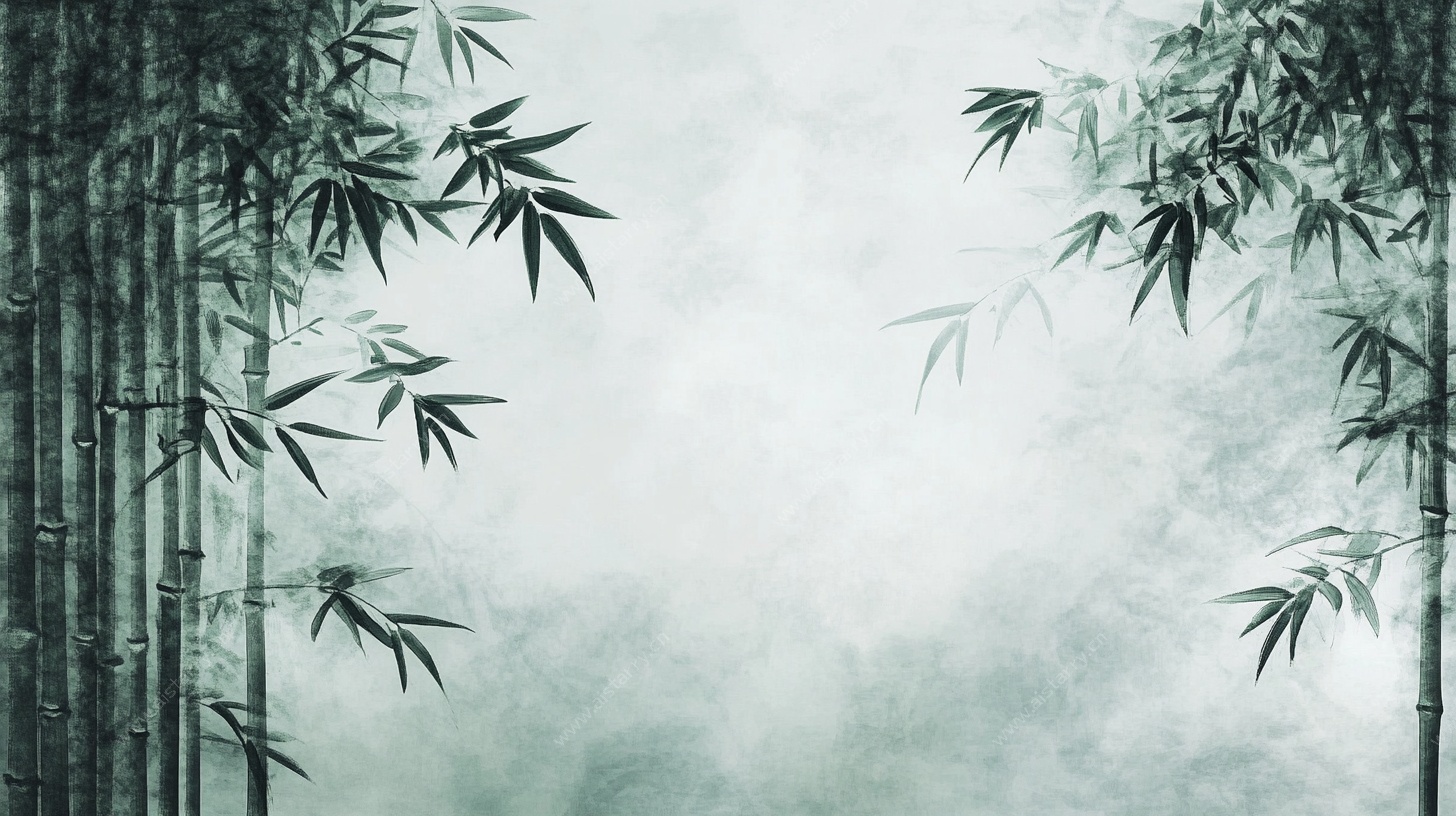 水墨竹林意境图