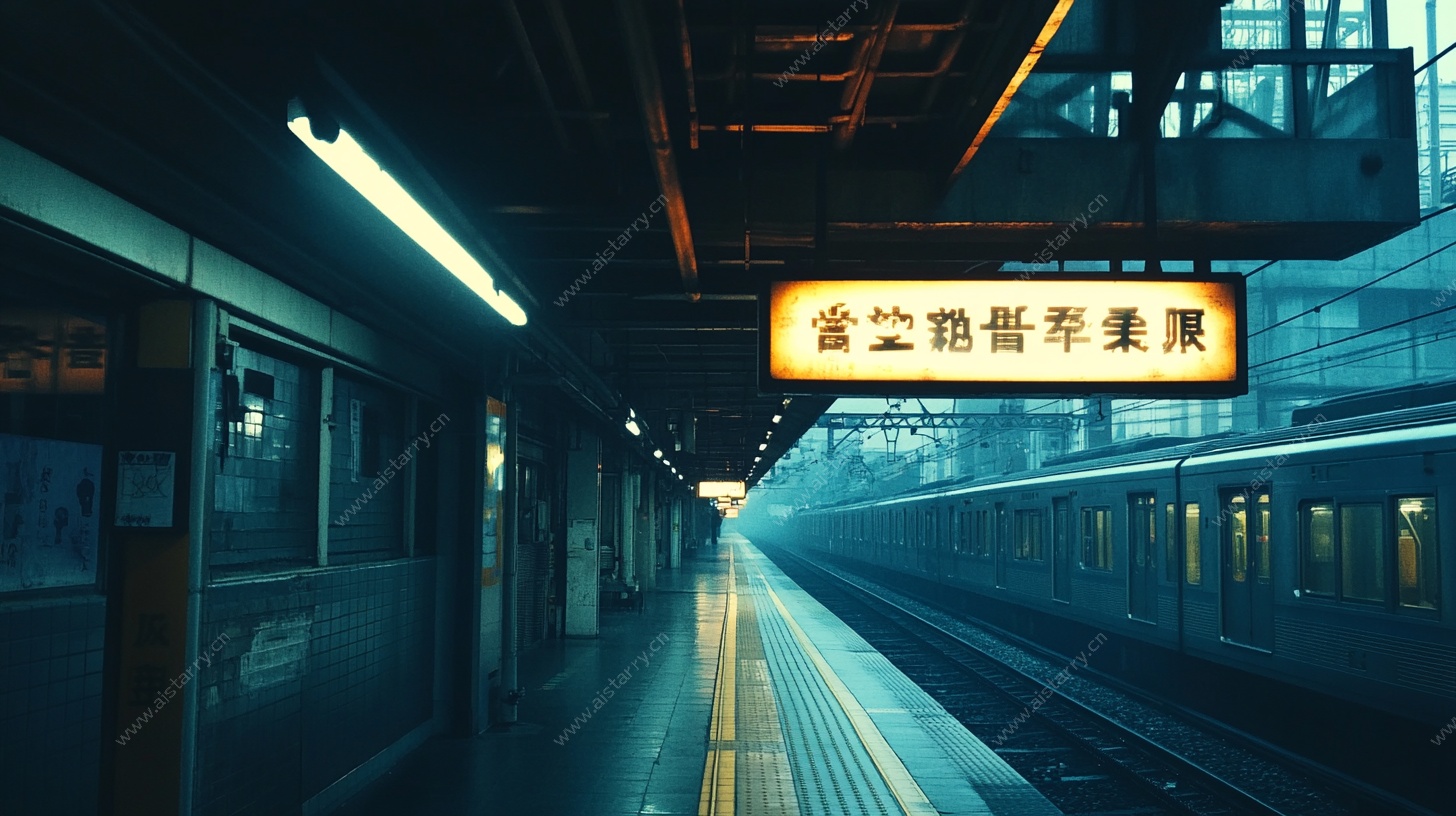 地铁站台夜景