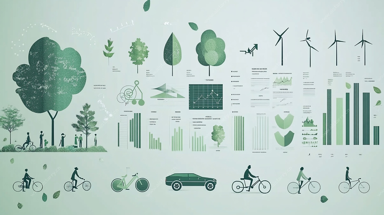绿色环保生活场景插画