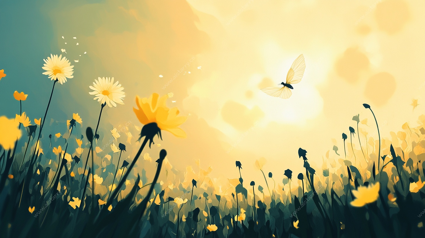 春日花海蝶舞图