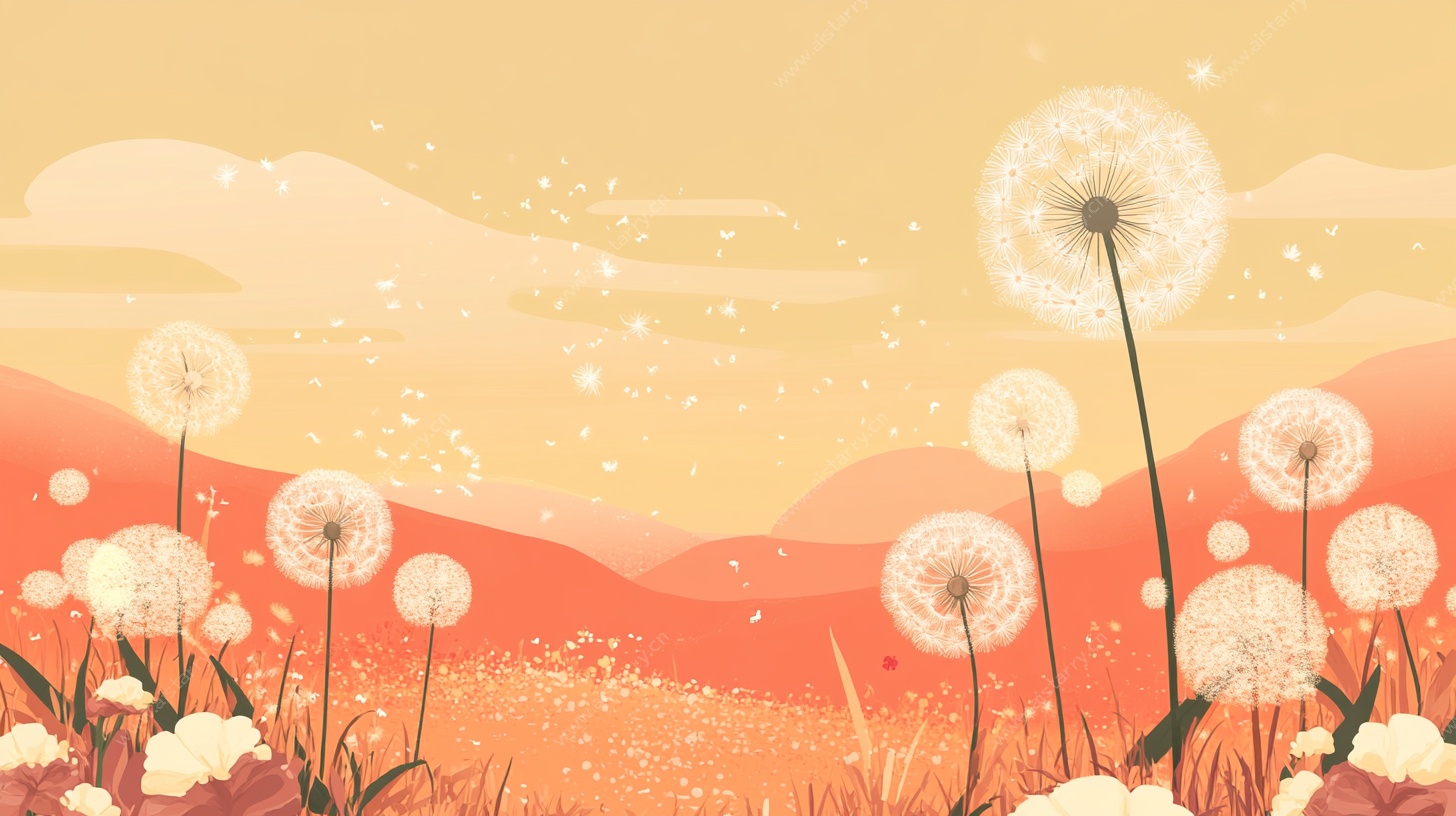 蒲公英田野的梦幻风光