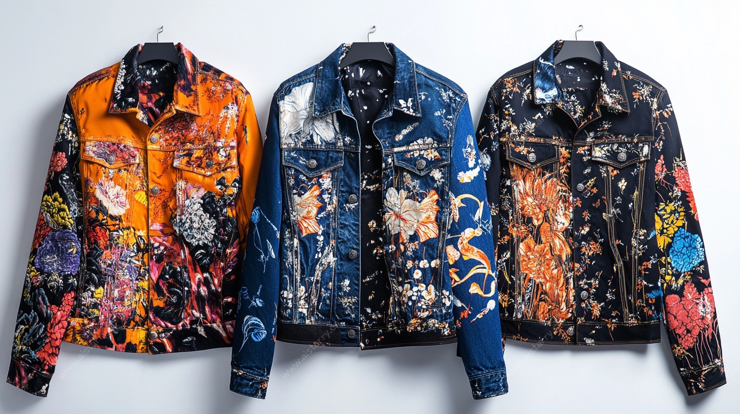 多彩印花牛仔夹克展示