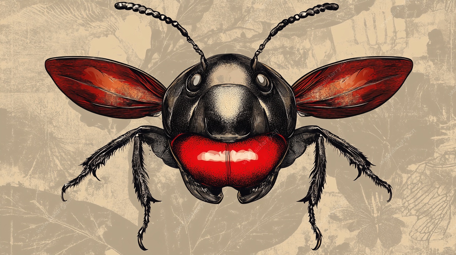 红唇甲虫插画