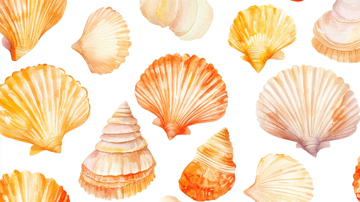 水彩贝壳图案
