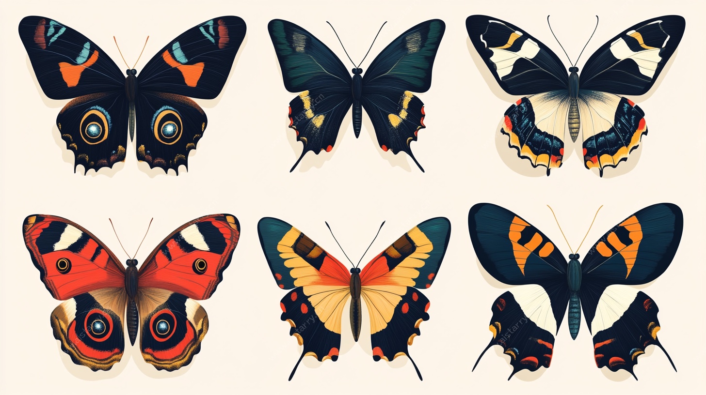 多彩蝴蝶艺术集合
