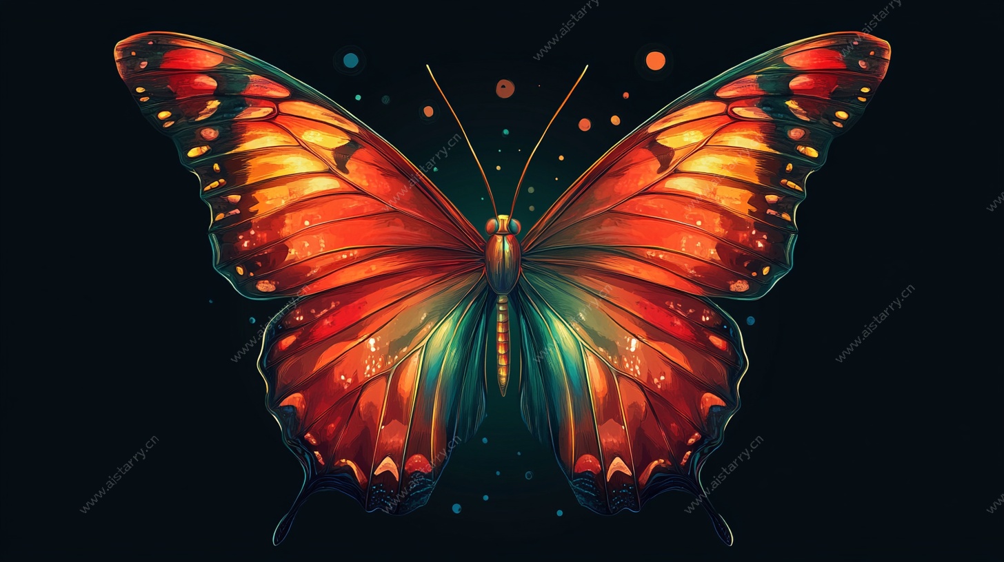 绚丽多彩蝴蝶插画
