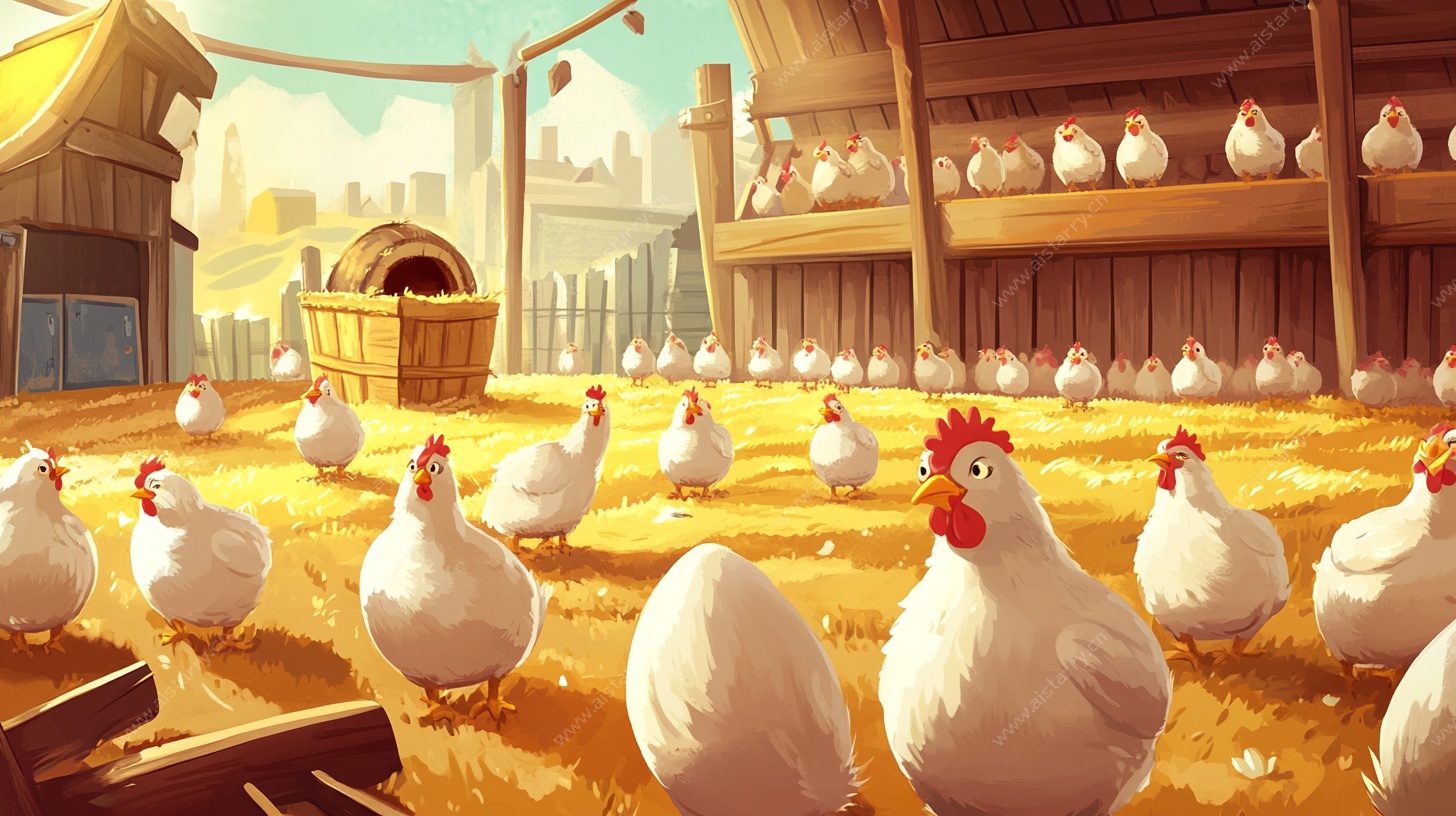 鸡舍里的群鸡