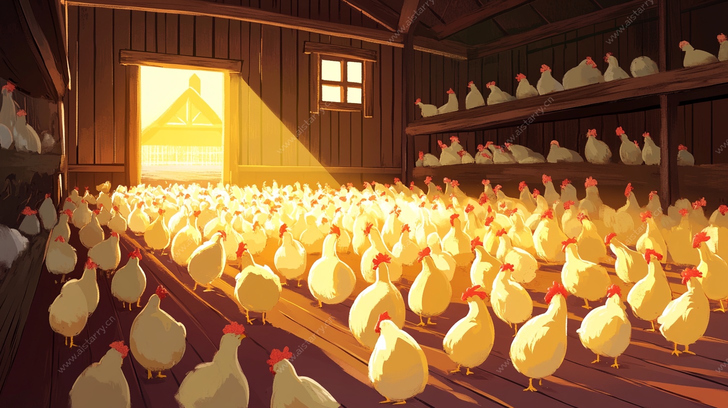 鸡舍里的温暖午后
