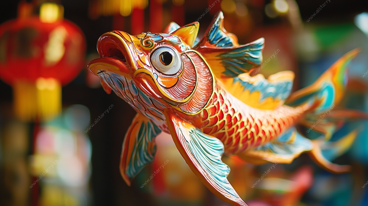 灵动彩鲤鱼 传统艺术风