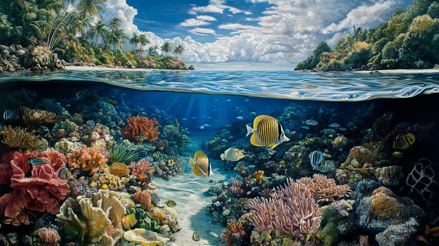 海底珊瑚礁的梦幻景象