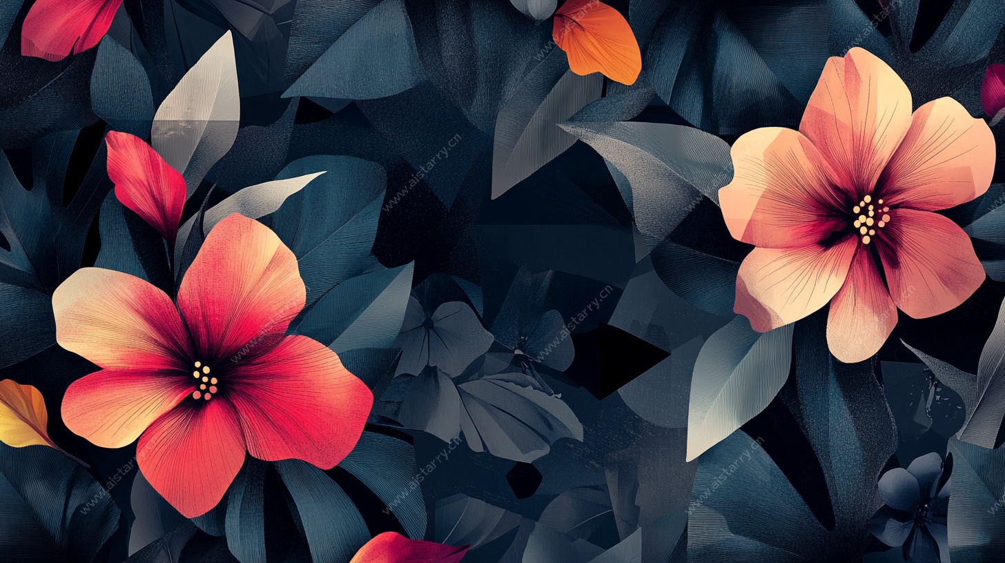 绚丽花卉抽象图案背景