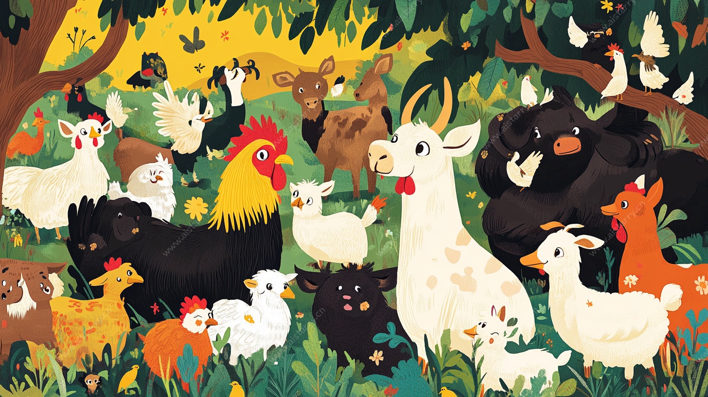 森林中的动物大聚会