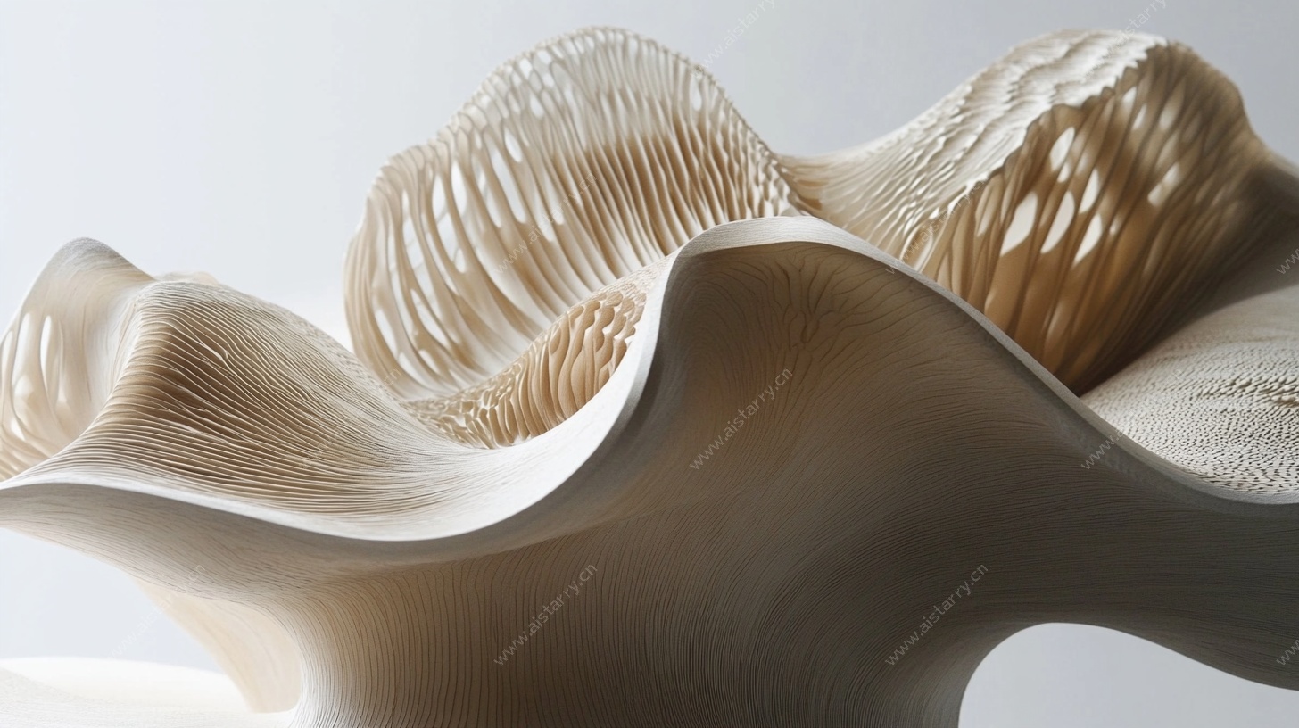 波浪形艺术雕塑作品