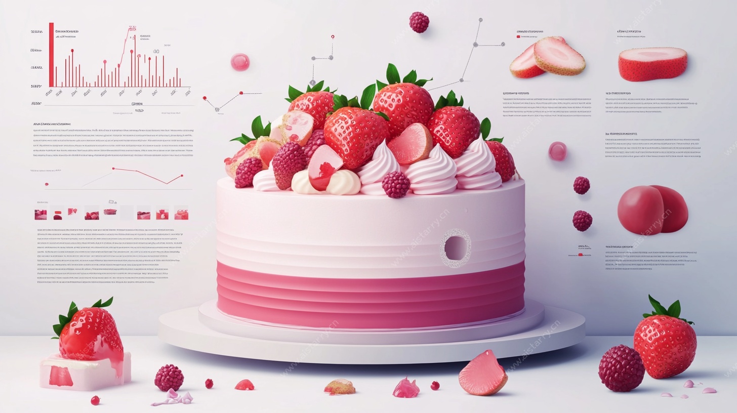 草莓蛋糕梦幻3D场景图