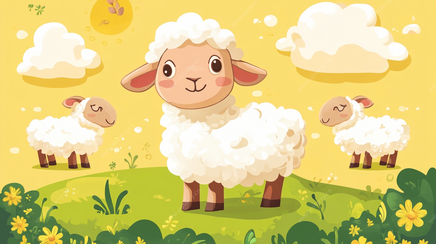 可爱小羊的欢乐草地时光
