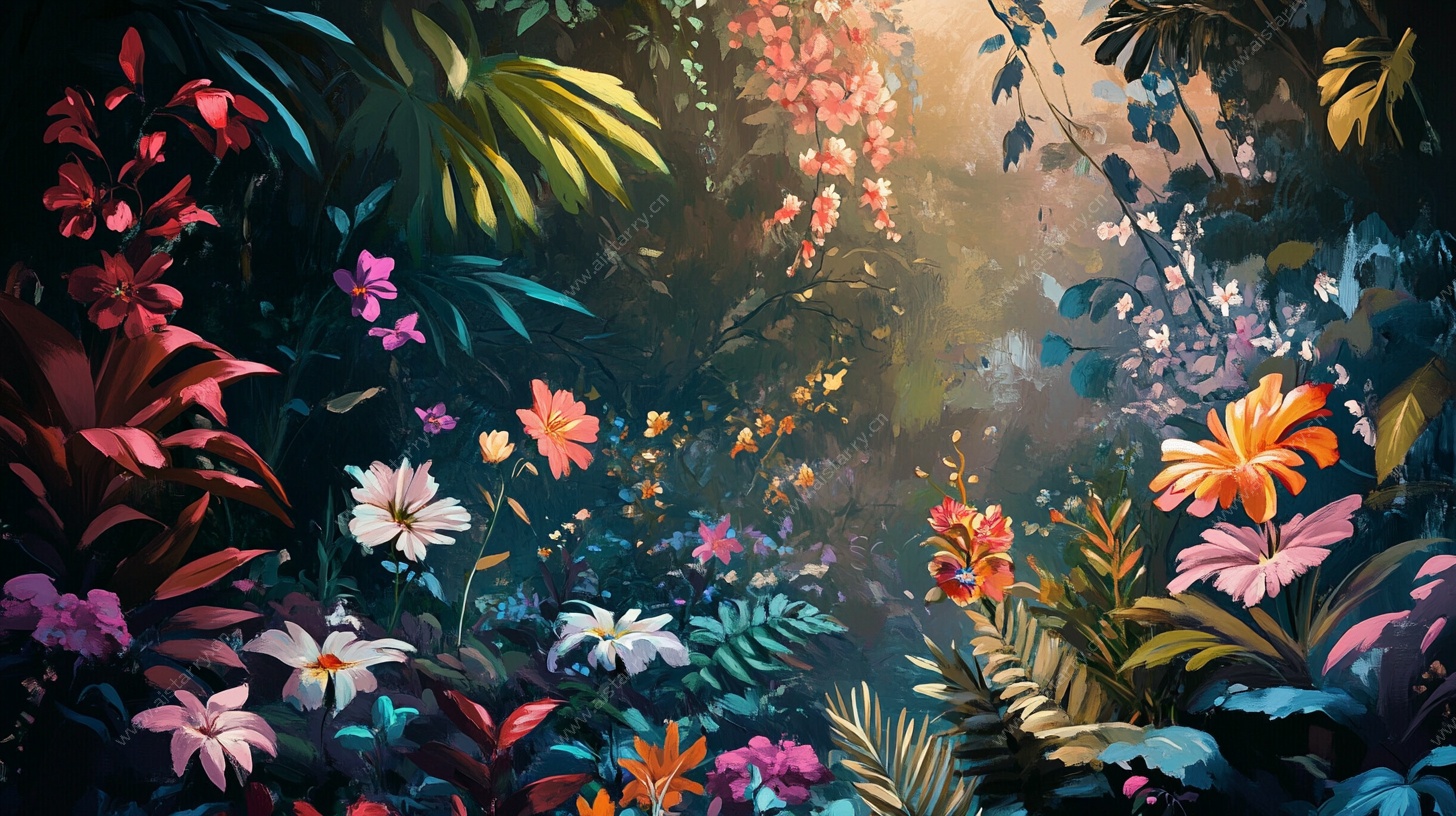 梦幻森林花卉奇幻景象