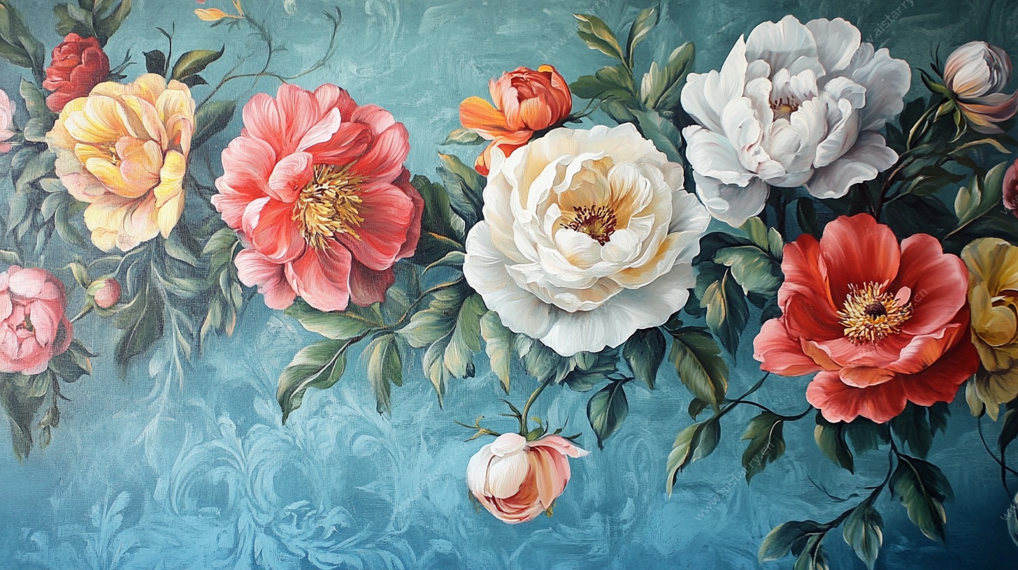 复古花卉壁纸图案