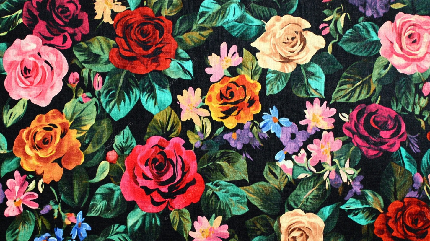 缤纷花卉图案背景